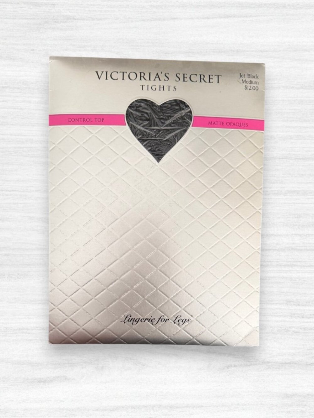 Vintage Victoria’s Secret Matte Opaque Tights Jet Black M Control Top USA NOS